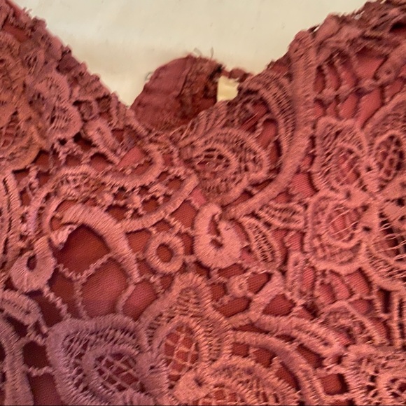 L.A. Hearts Short Cami Crochet Lace Mauve Size S - Picture 2 of 5